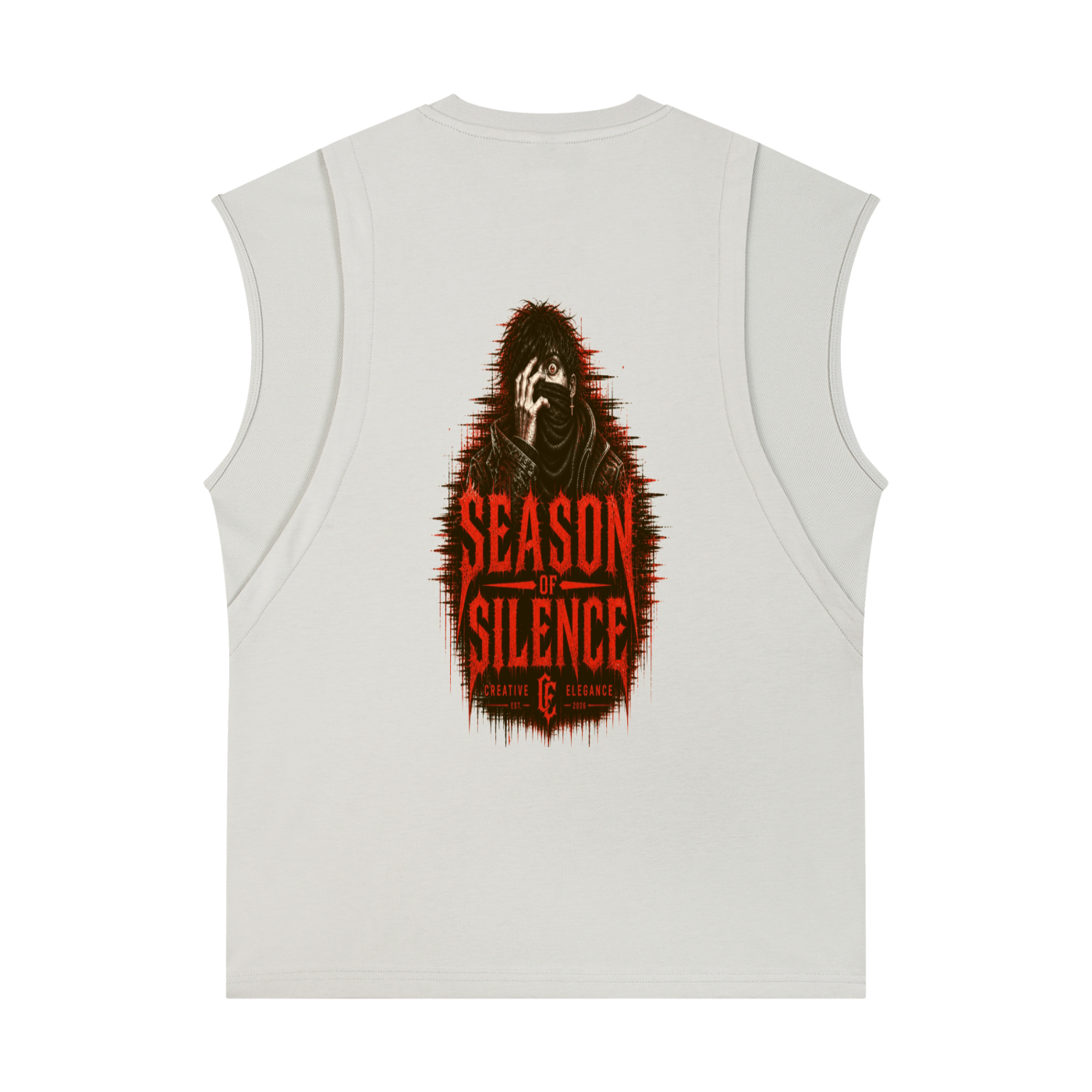 Spliced Panel Sleeveless Muscle T-Shirt