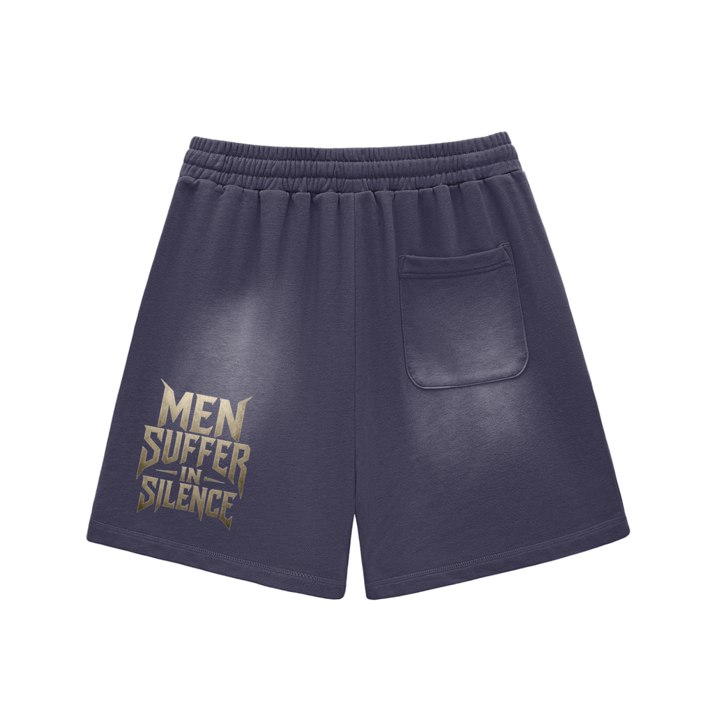 Sun Fade Raw Edge Cotton Shorts