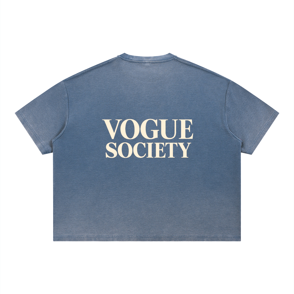 Unisex Vintage Wash Sunfade Boxy Waffle T-Shirt