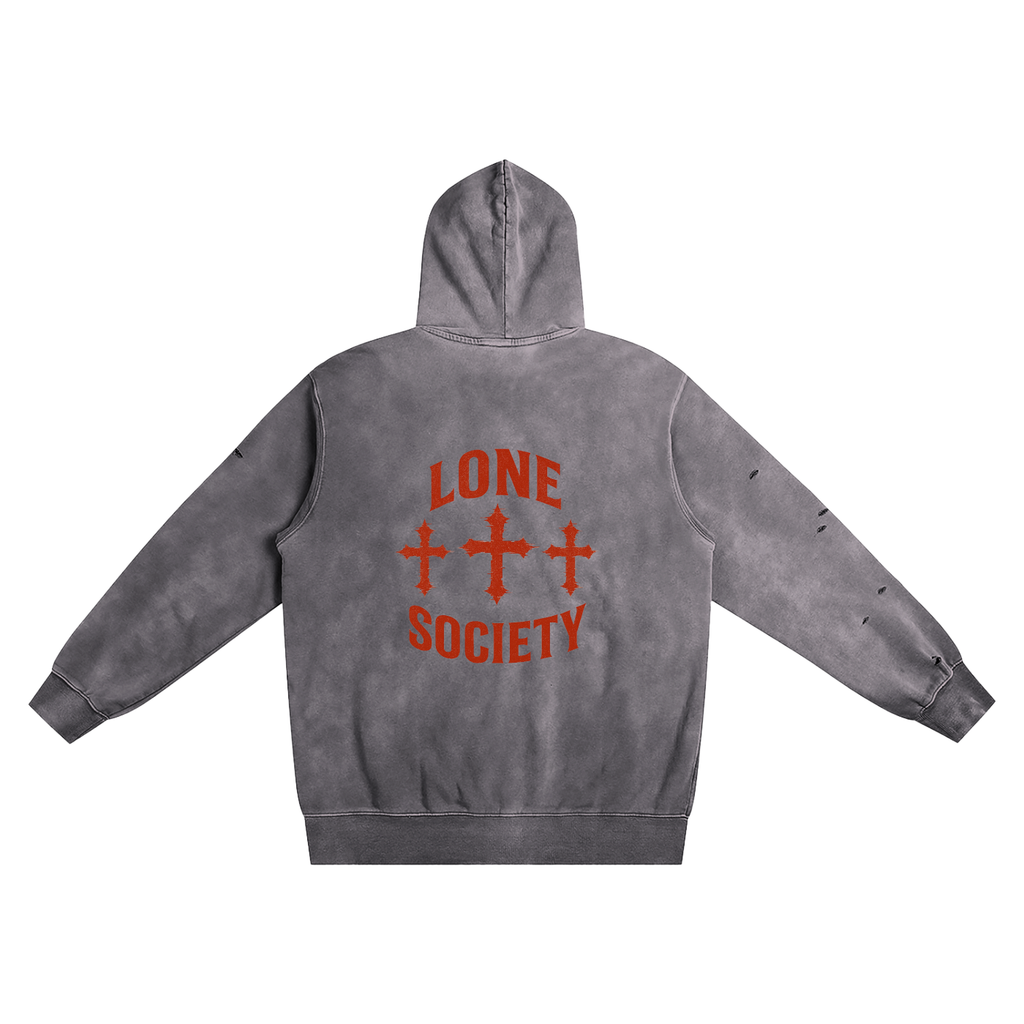 Distressed Vintage Wash Hoodie
