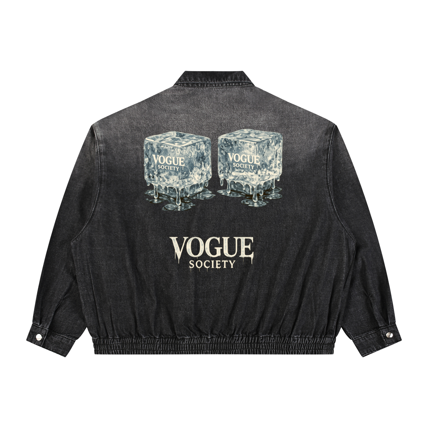 Unisex Vintage Wash Full-Zip Denim Jacket