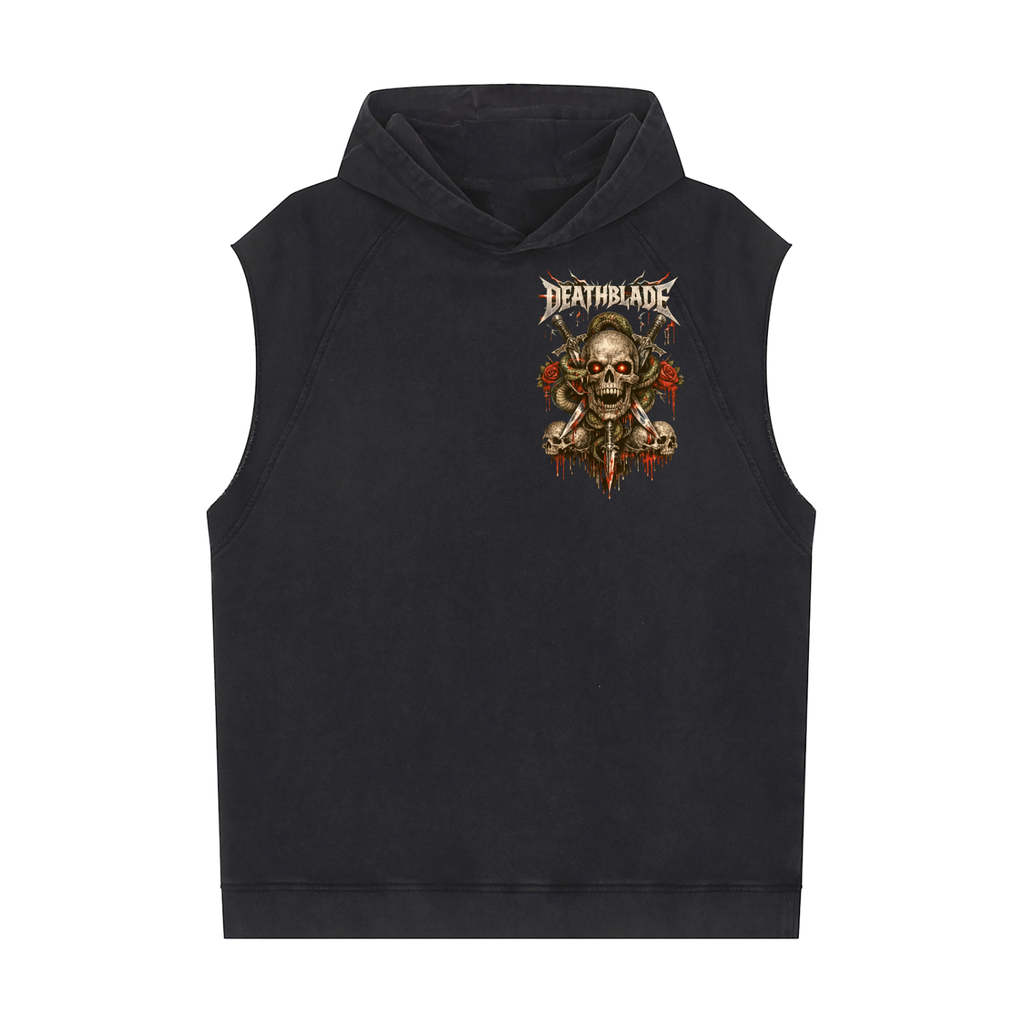 Snow Washed Sleeveless Hoodie