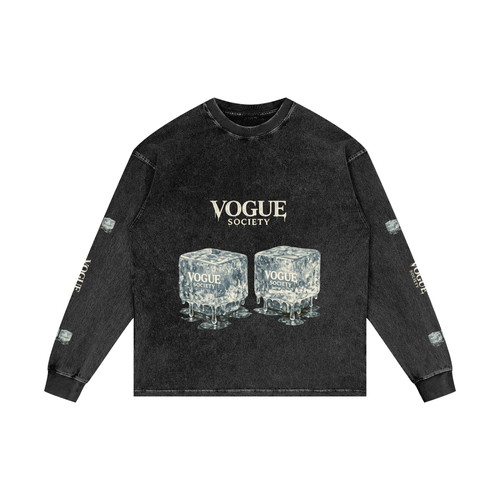 Acid Wash Oversize Long Sleeve T-Shirt