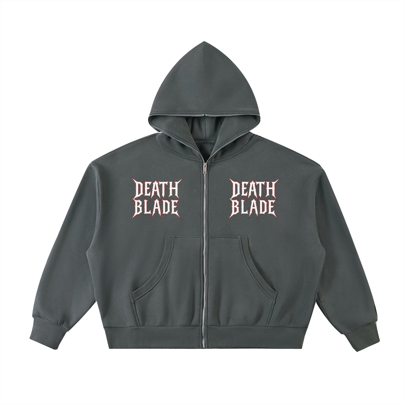 Fleeced Full-Zip Boxy Hoodie