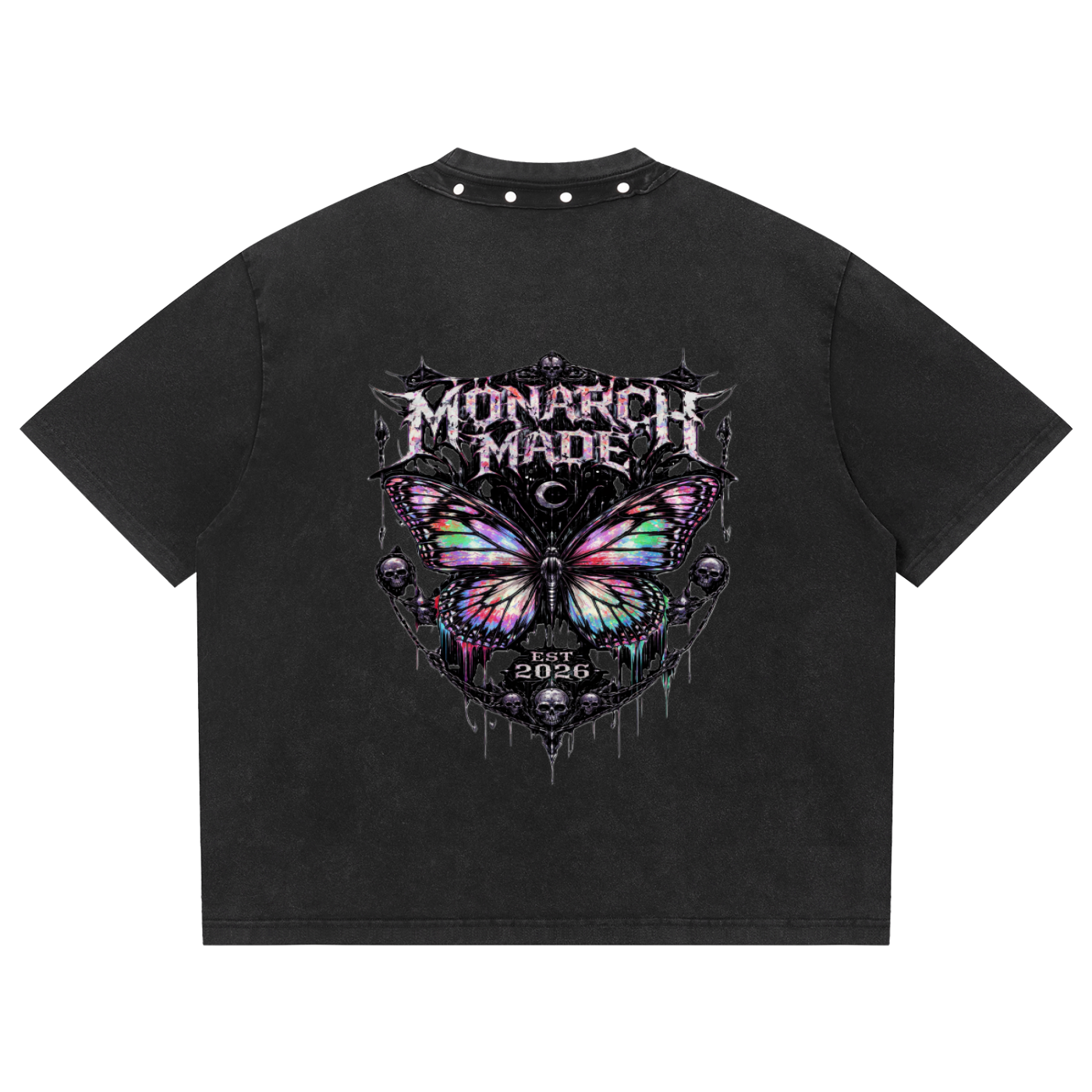 Unisex Washed Boxy Studded T-Shirt