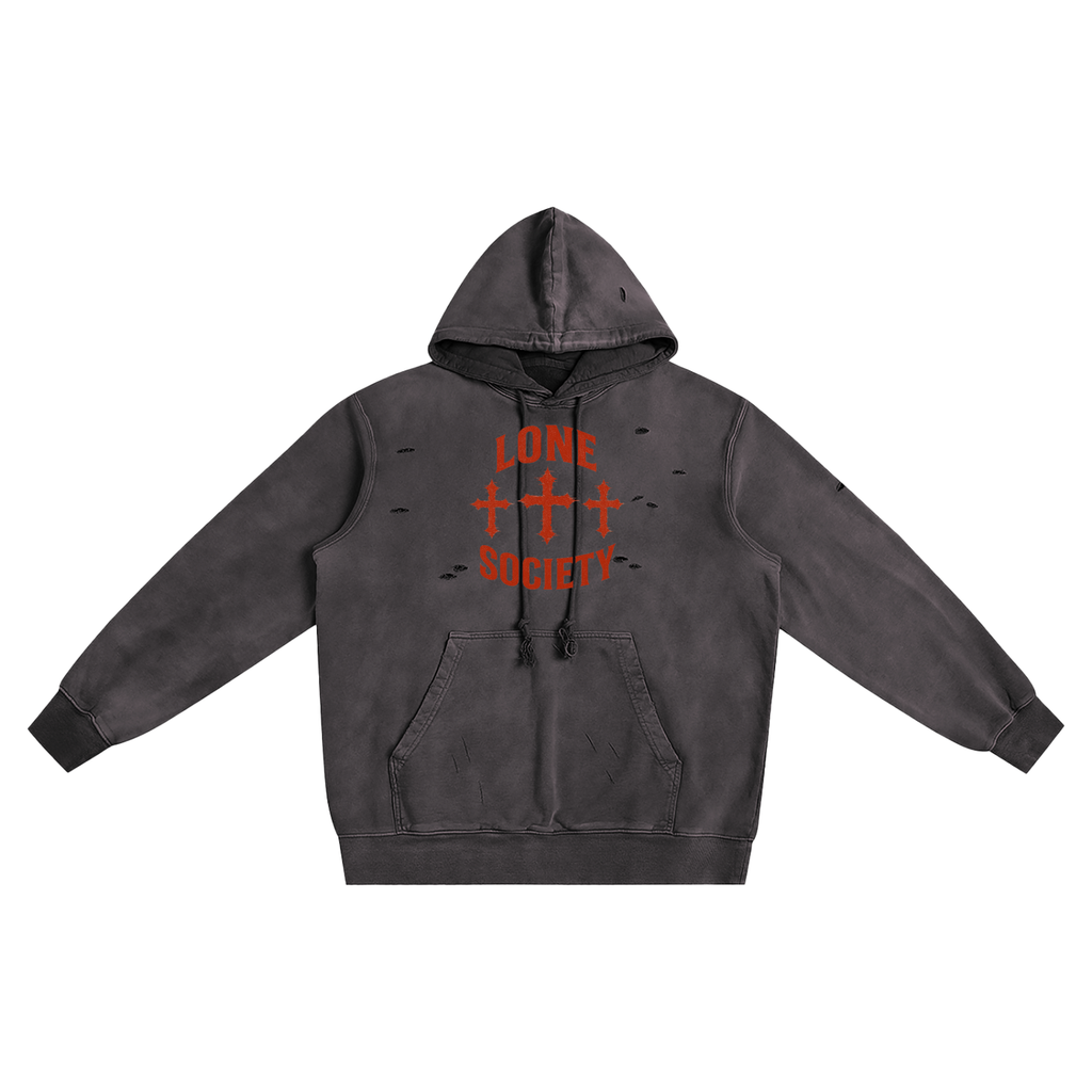 Distressed Vintage Wash Hoodie