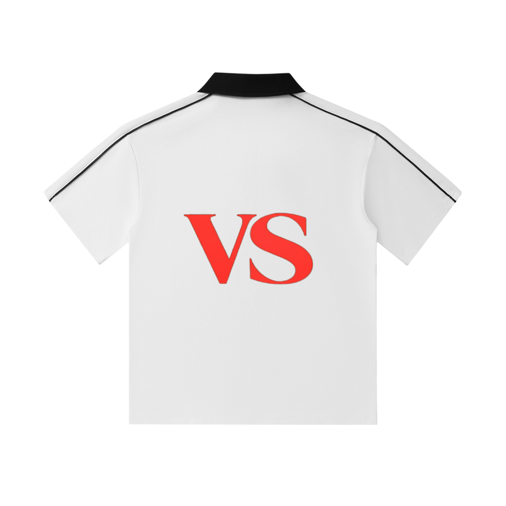 Contrast Collar Short-Sleeve Polo Shirt