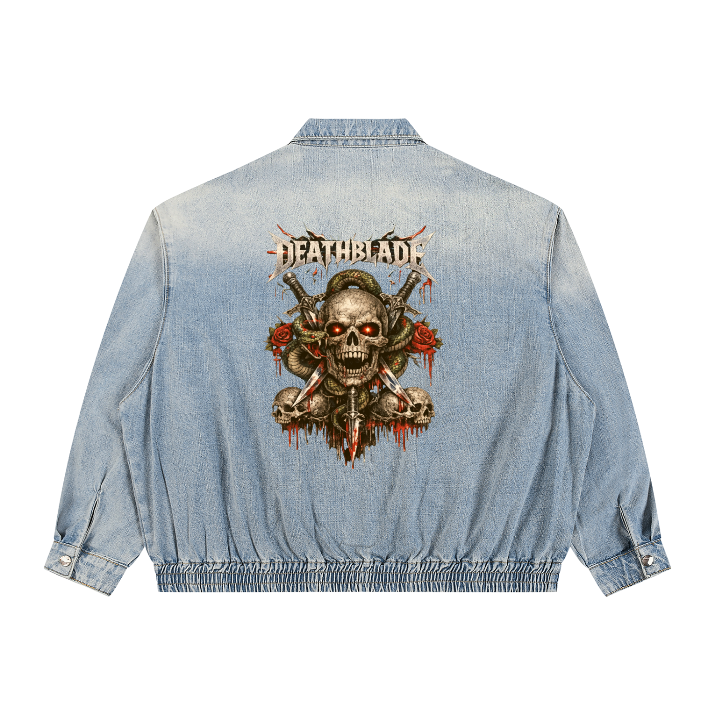 Unisex Vintage Wash Full-Zip Denim Jacket