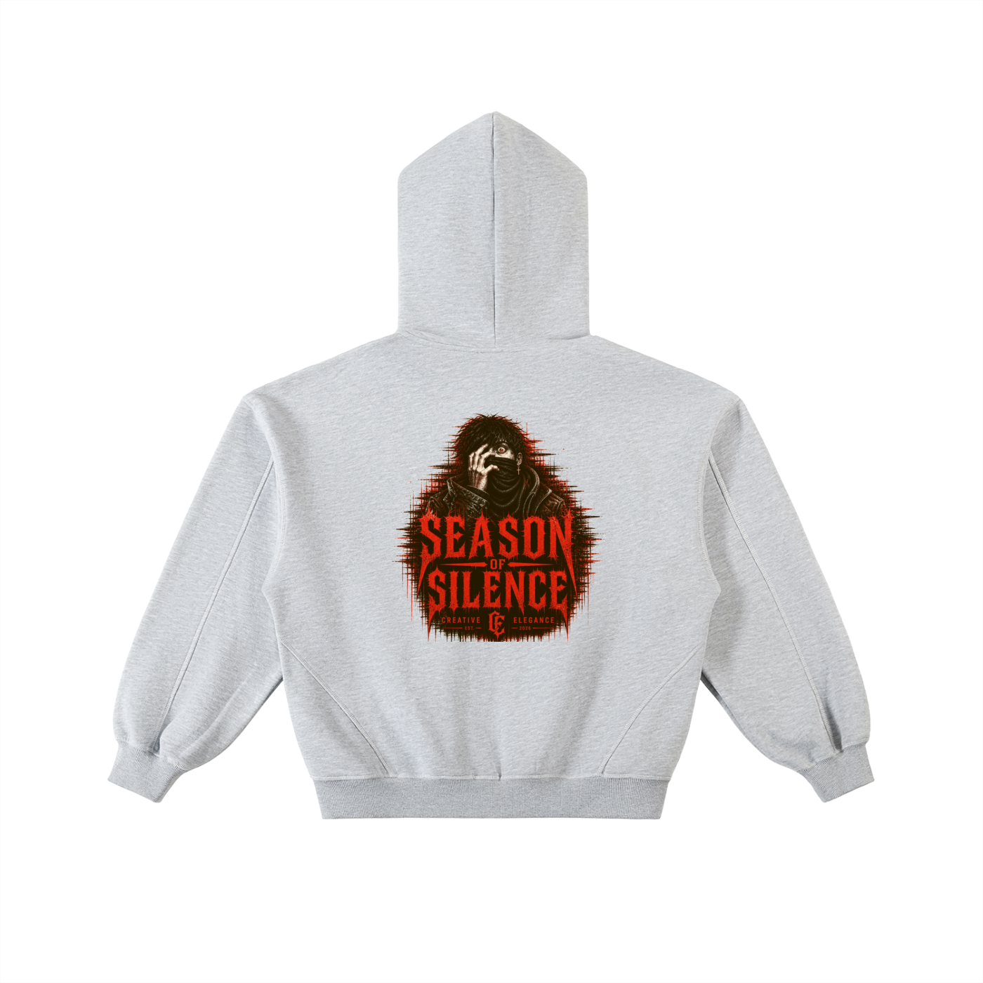 Contrast-Stitched Boxy Fleece Zip Hoodie