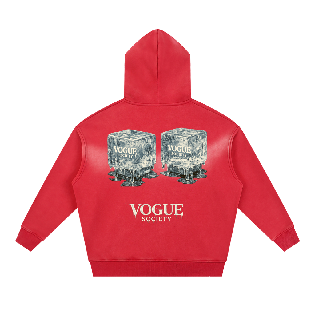 Sunfade Two-way Zipper Boxy Fleece Hoodie