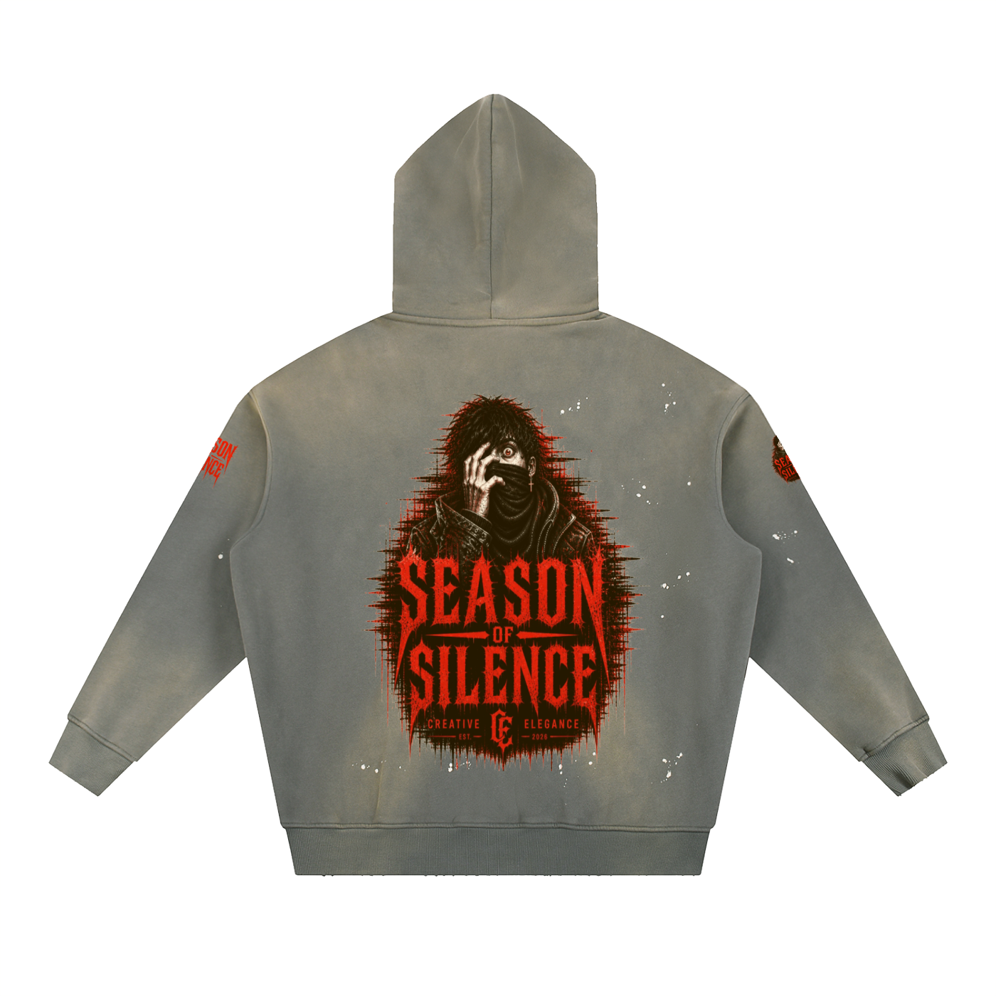 Vintage Washed Frayed Fleece Hoodie