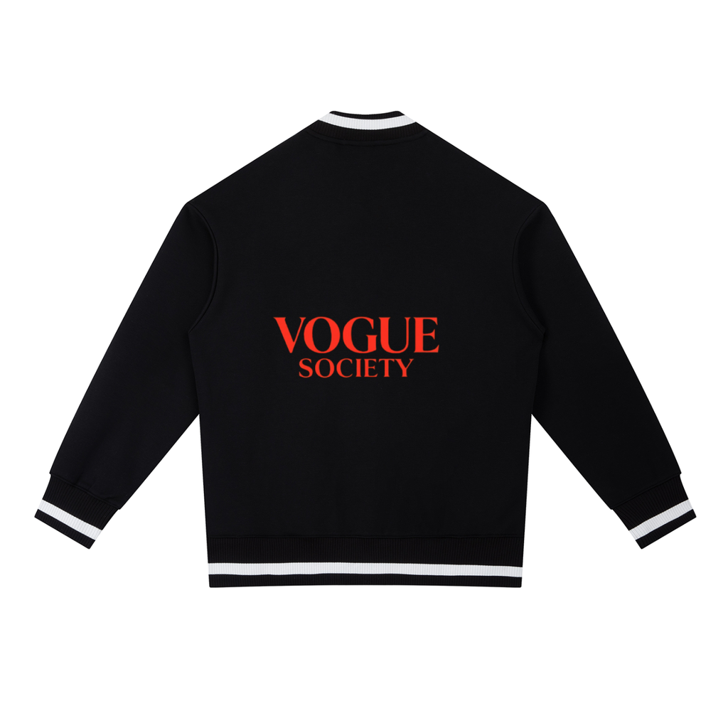 Contrast Piping Zip Bomber Jacket