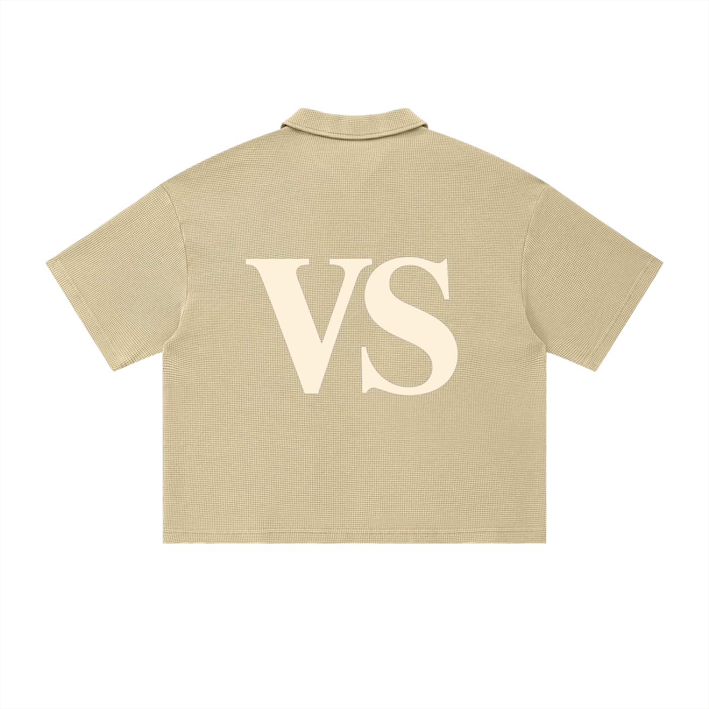 Unisex Vintage Wash Waffle Boxy Polo Shirt