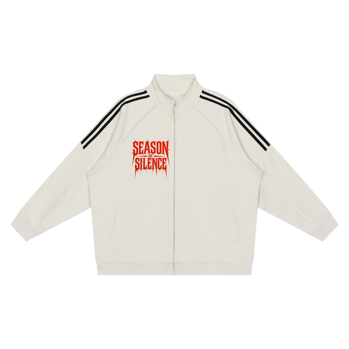 Reflection Striped Raglan Sleeve  Jacket