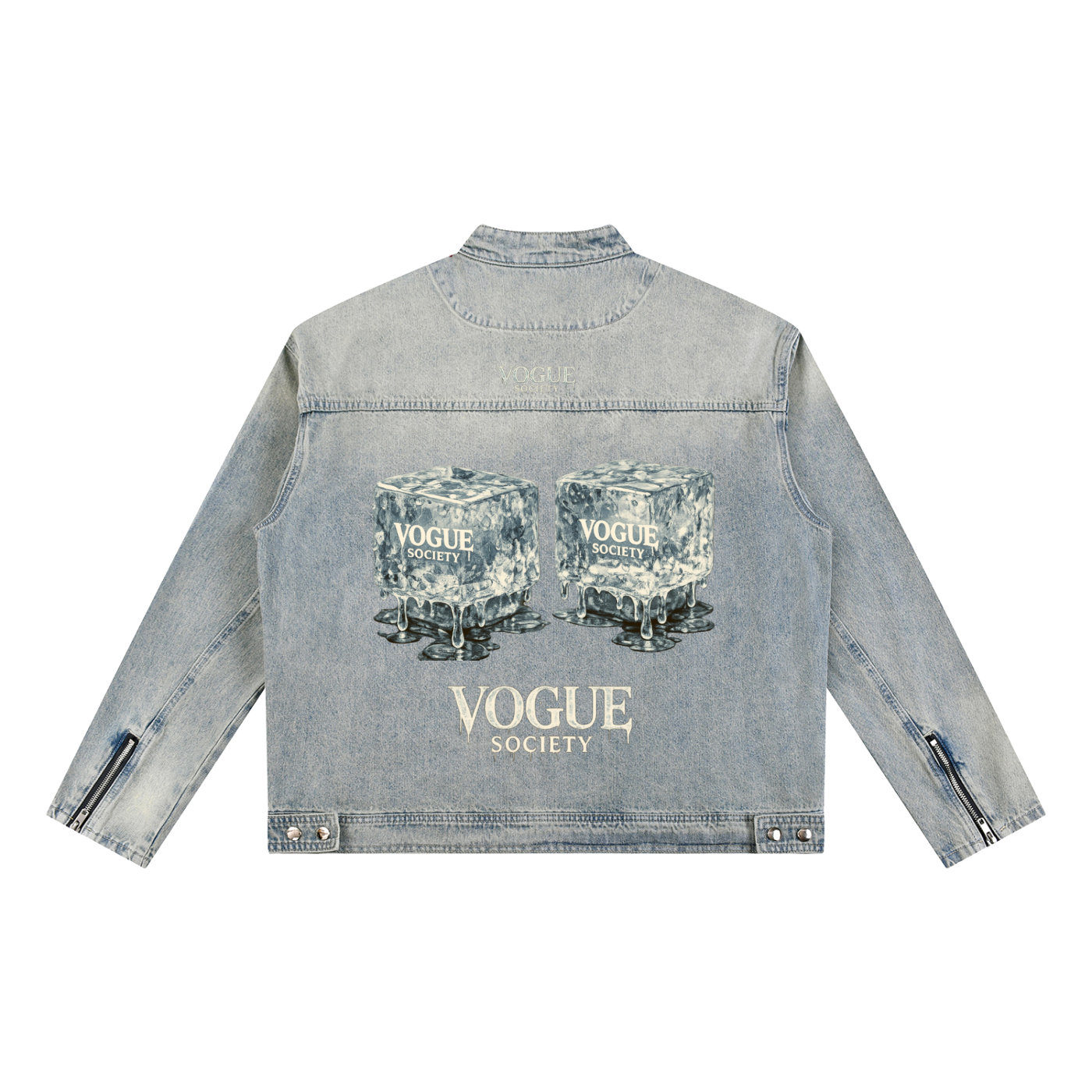 Vintage Wash Zip Denim Jacket