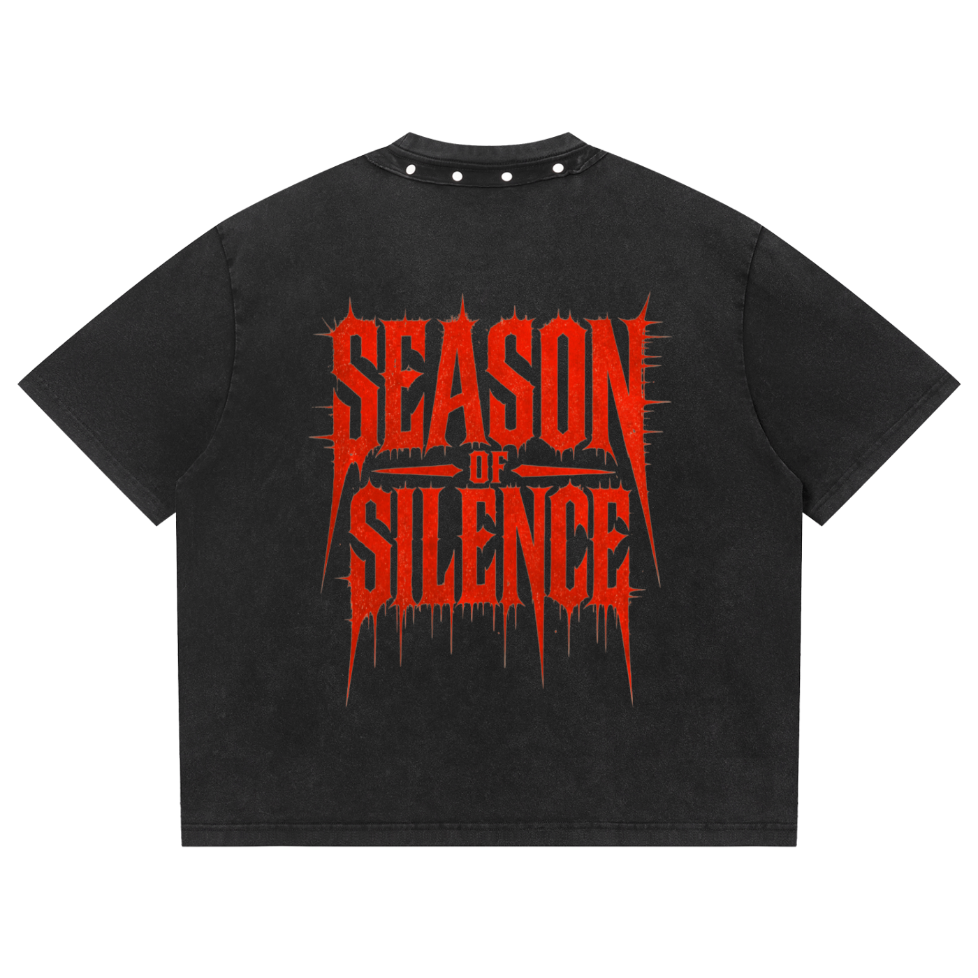 Unisex Washed Boxy Studded T-Shirt