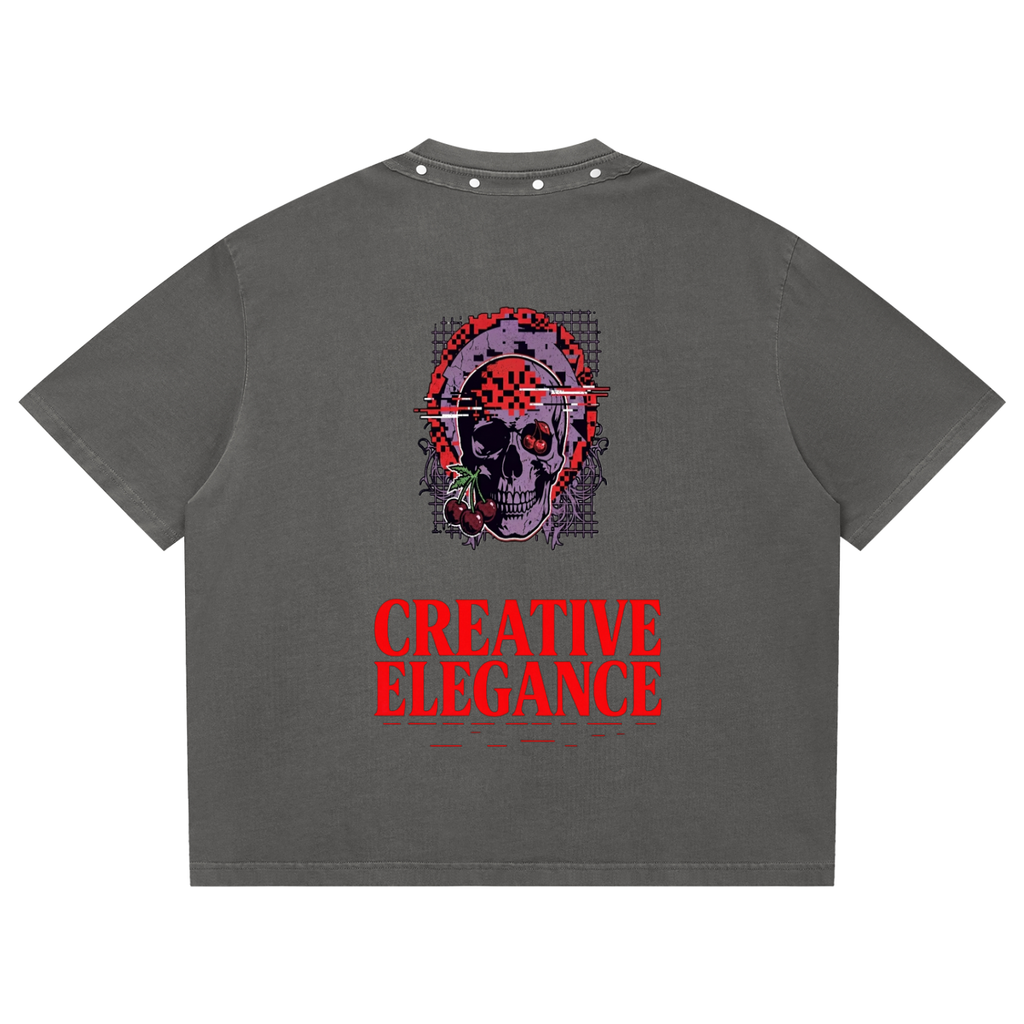 Unisex Washed Boxy Studded T-Shirt