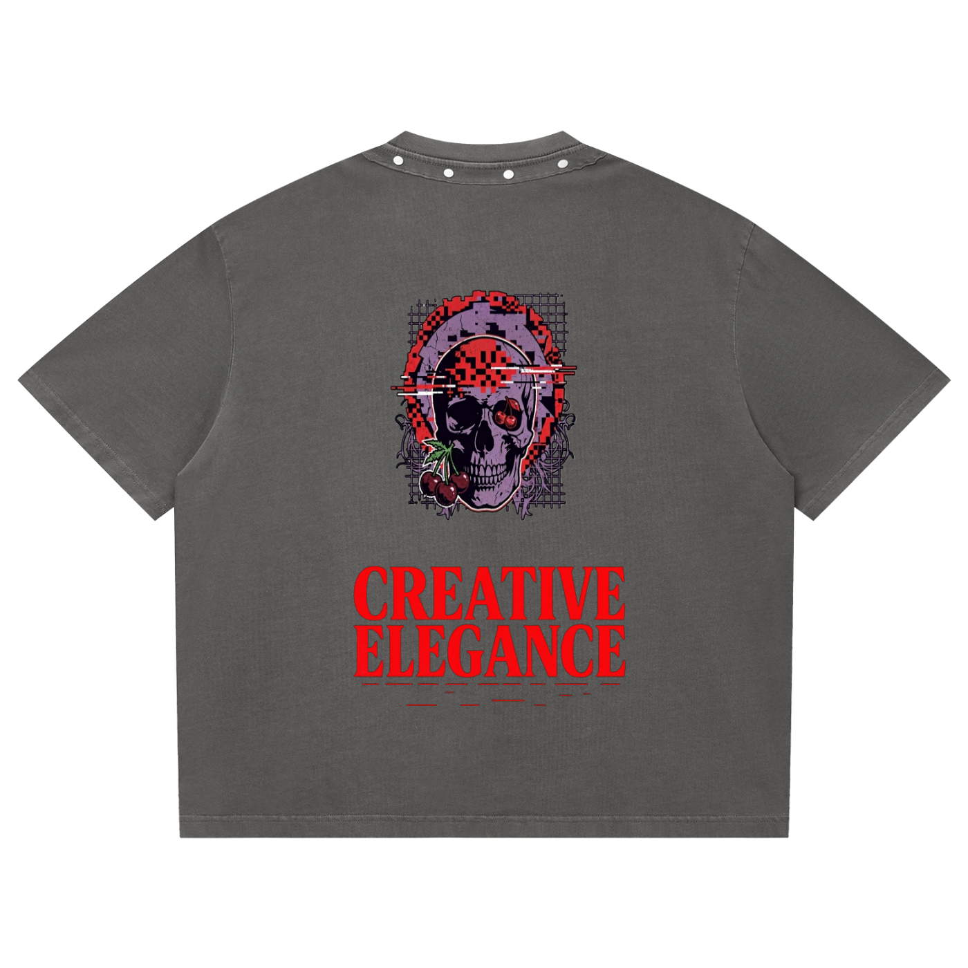Unisex Washed Boxy Studded T-Shirt