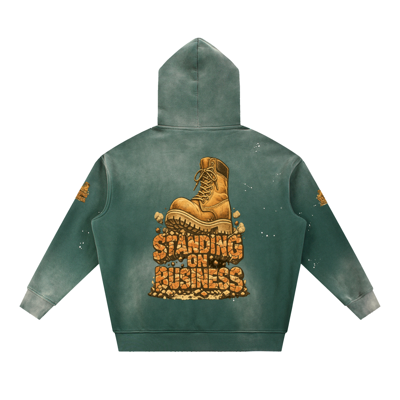 Vintage Washed Frayed Fleece Hoodie