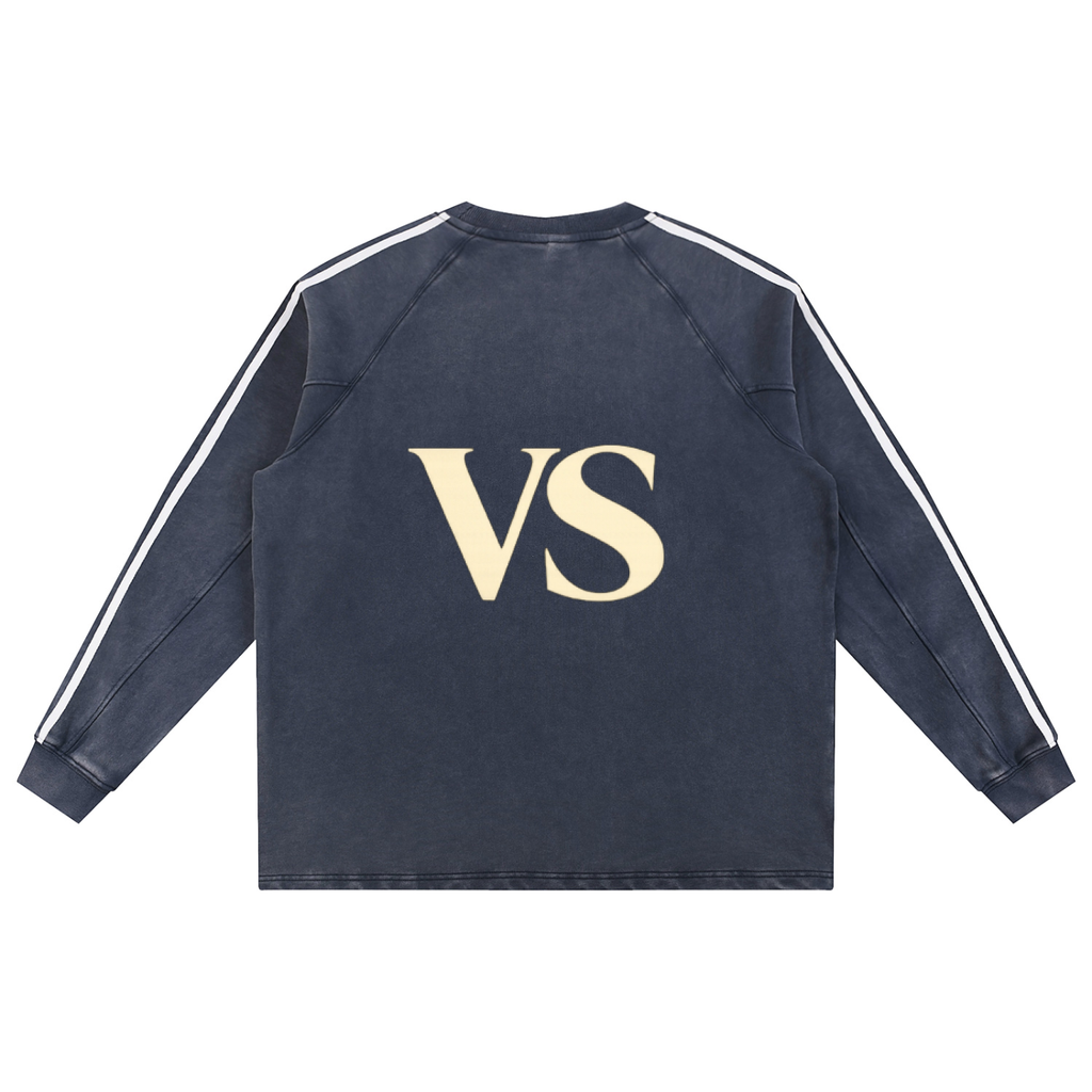 Snow Washed Contrast Tape Sweatshirt