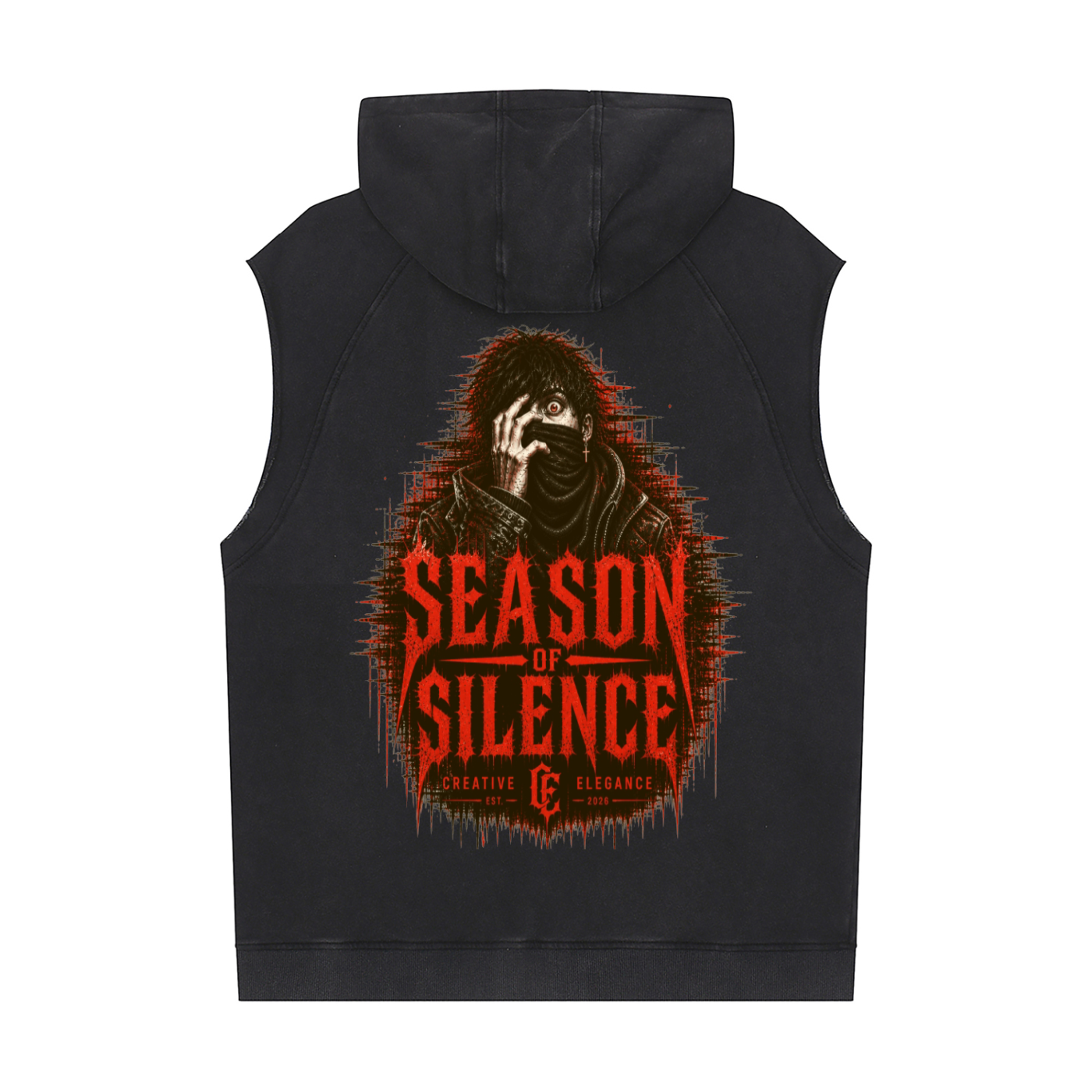 Snow Washed Sleeveless Hoodie