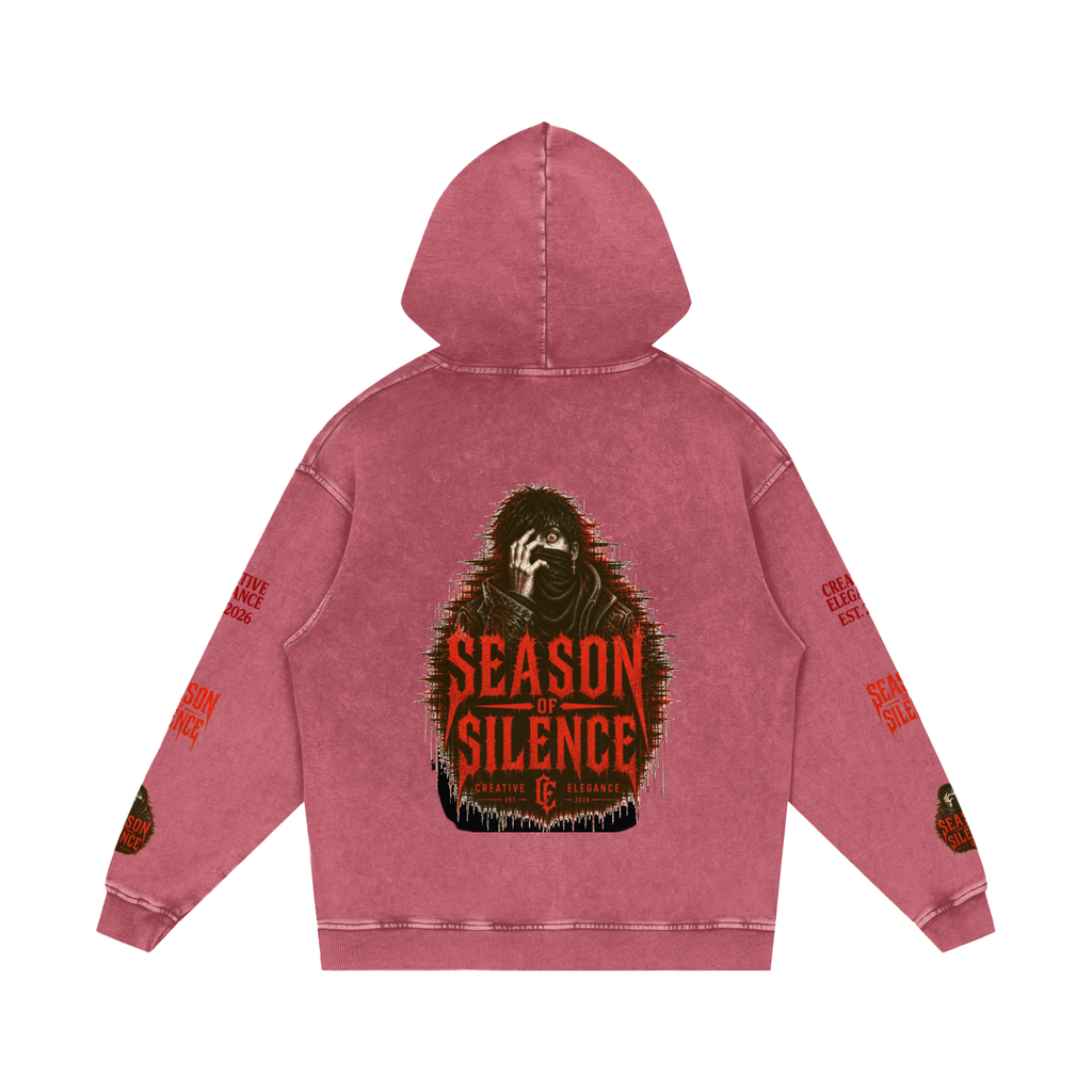 Snow Washed Loose Cotton Hoodie