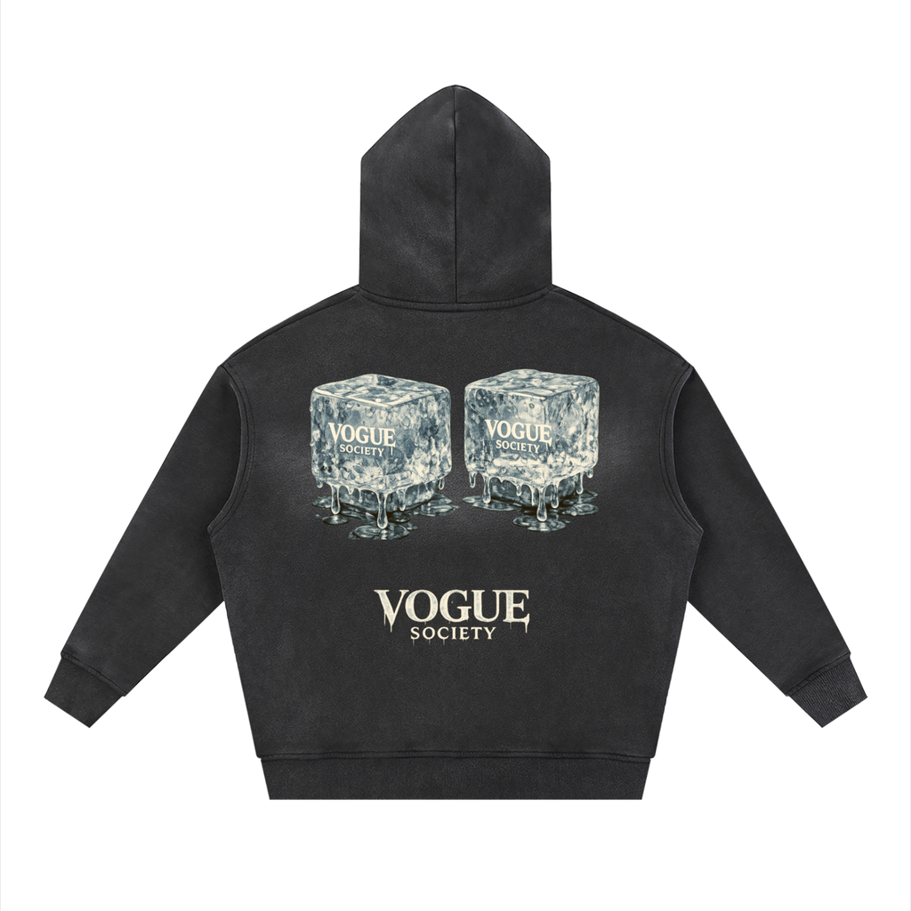 Sunfade Two-way Zipper Boxy Fleece Hoodie