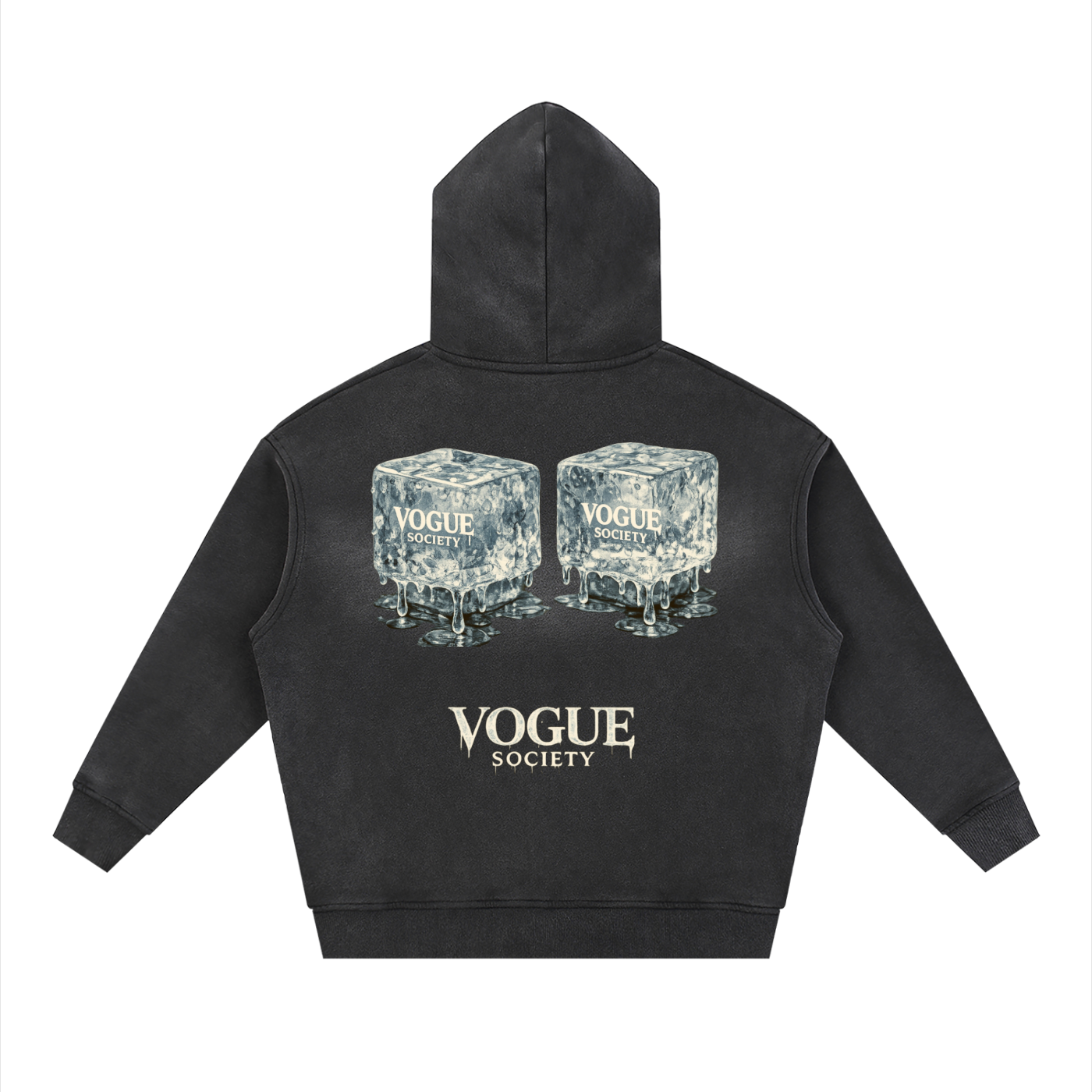 Sunfade Two-way Zipper Boxy Fleece Hoodie