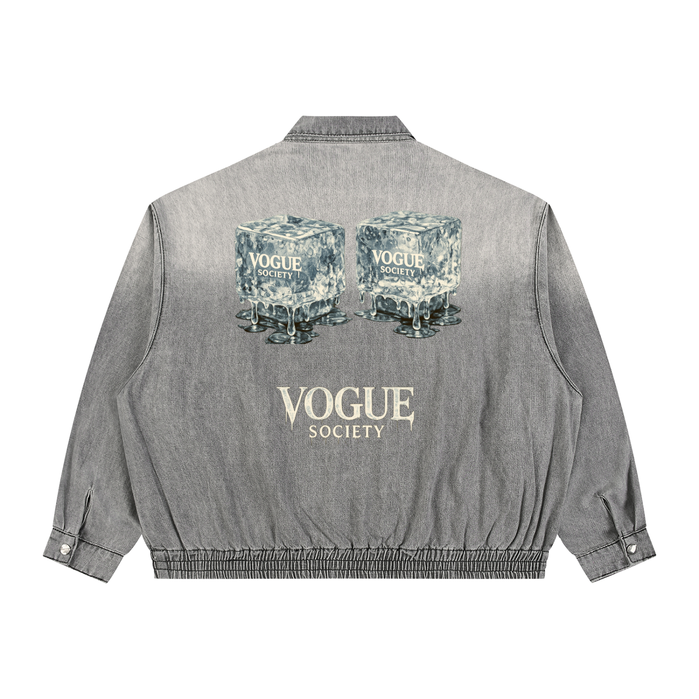 Unisex Vintage Wash Full-Zip Denim Jacket