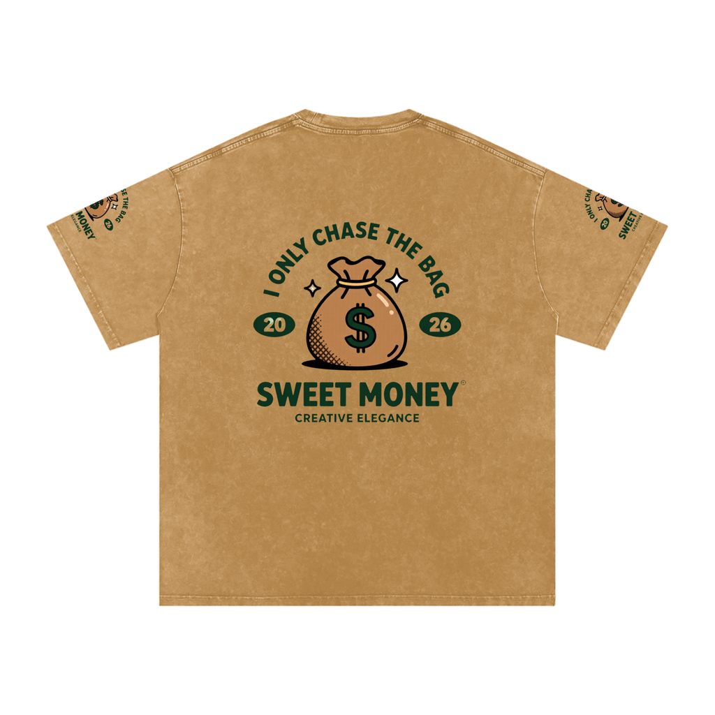 Snow Washed Oversized Cotton T-Shirt