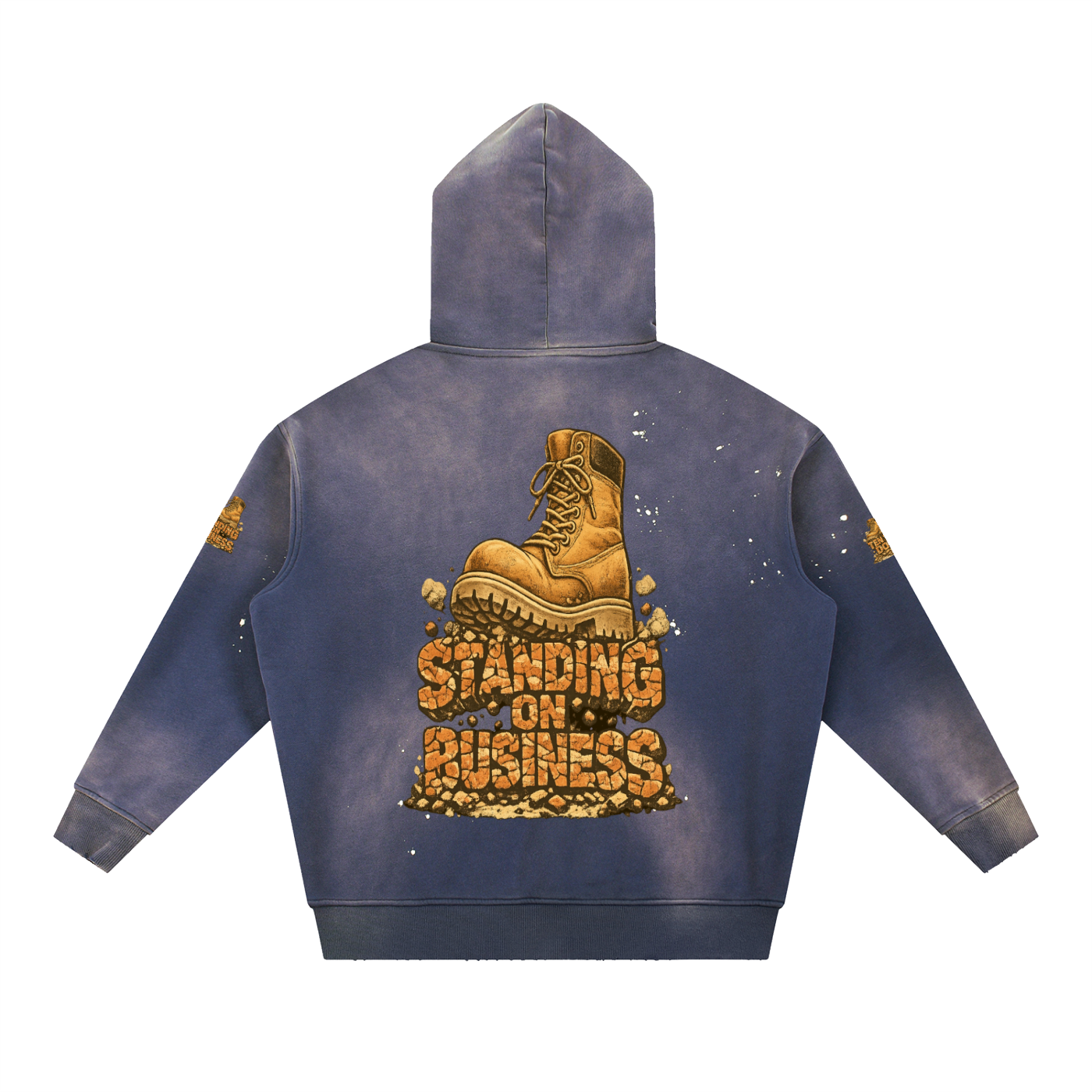 Vintage Washed Frayed Fleece Hoodie