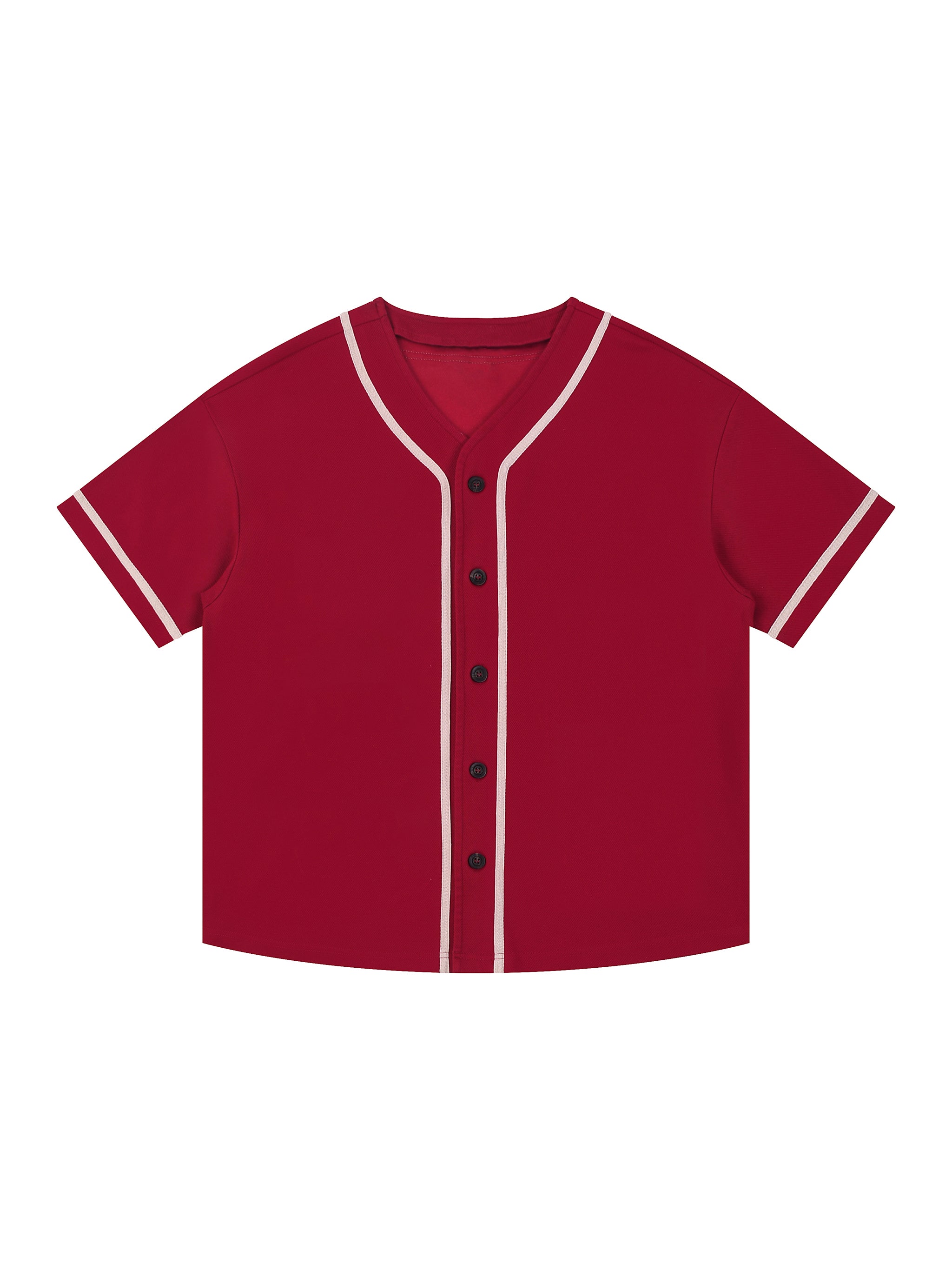 Contrast Piped Button-Up Jersey