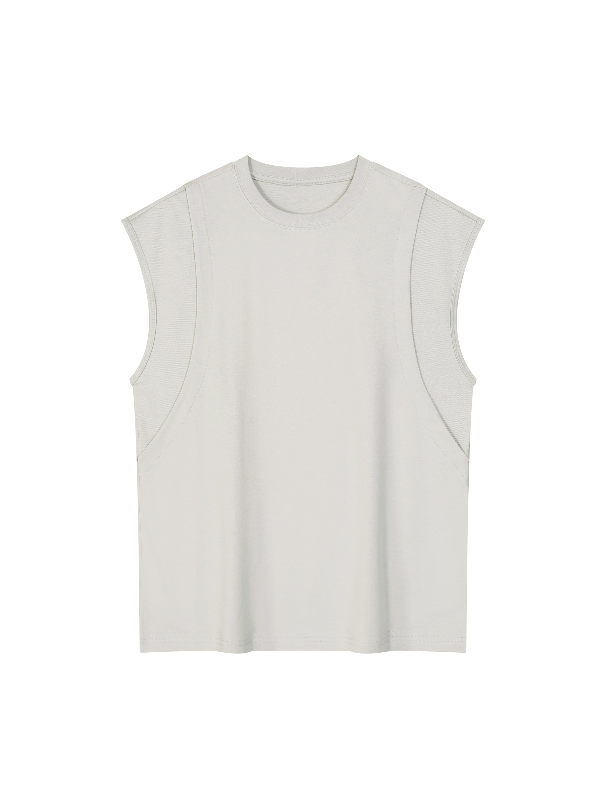 Spliced Panel Sleeveless Muscle T-Shirt