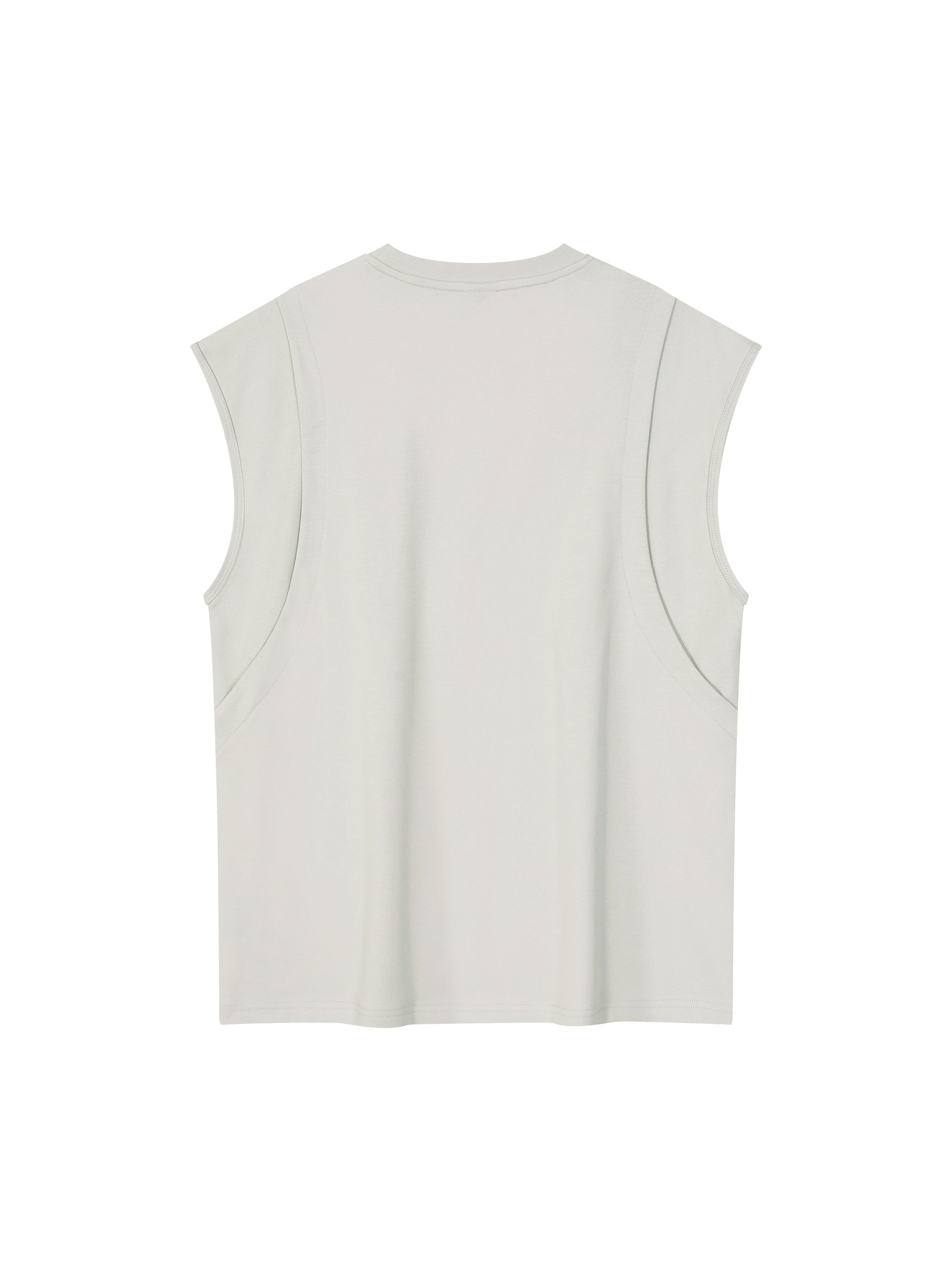 Spliced Panel Sleeveless Muscle T-Shirt
