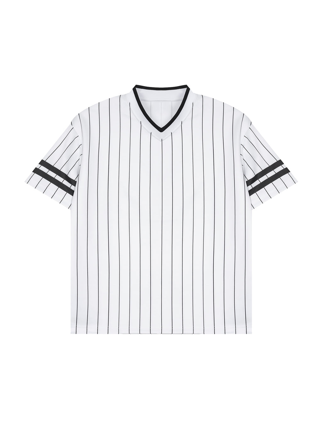 Unisex Striped Loose V-Neck T-Shirt