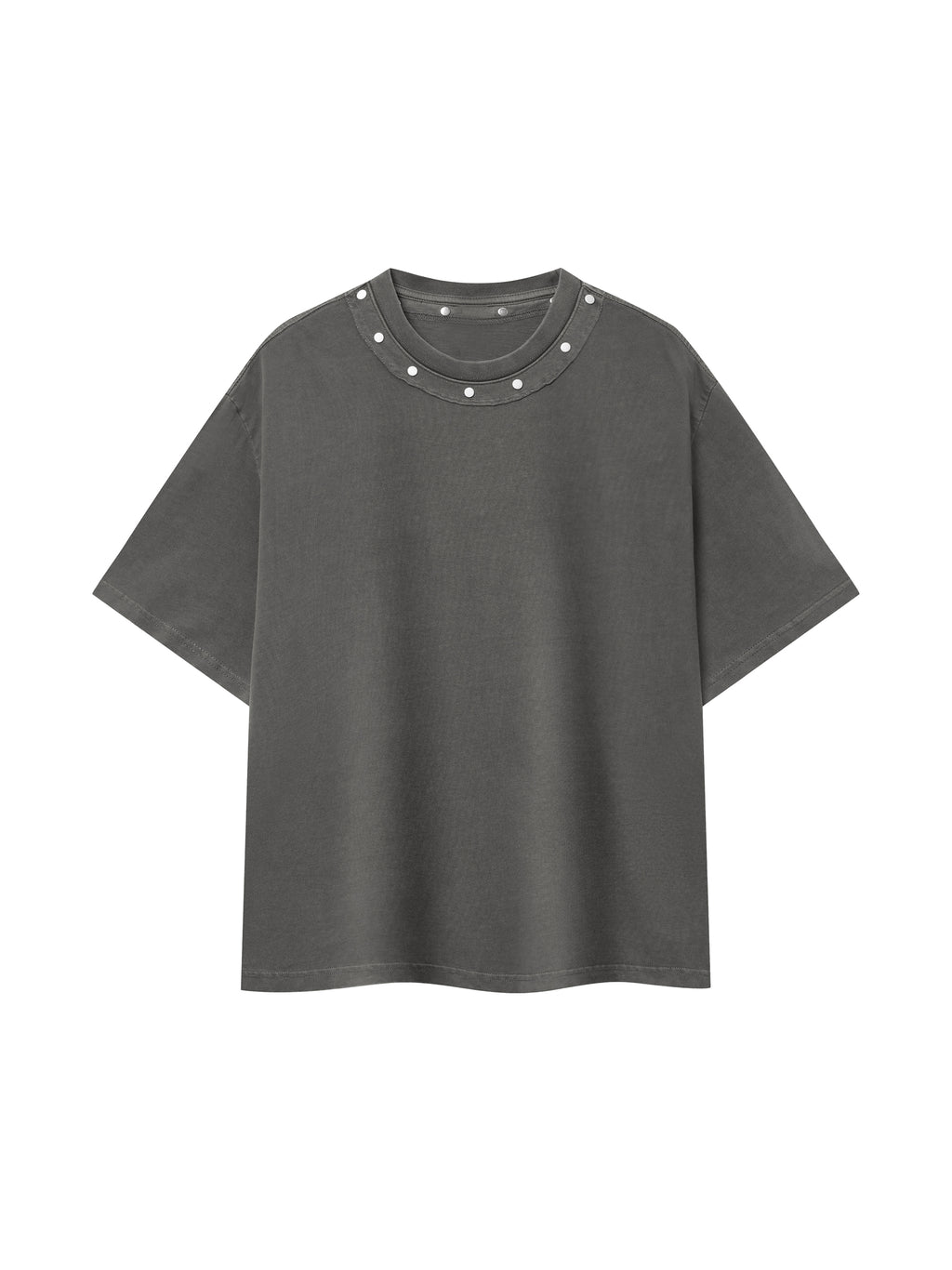 Unisex Washed Boxy Studded T-Shirt