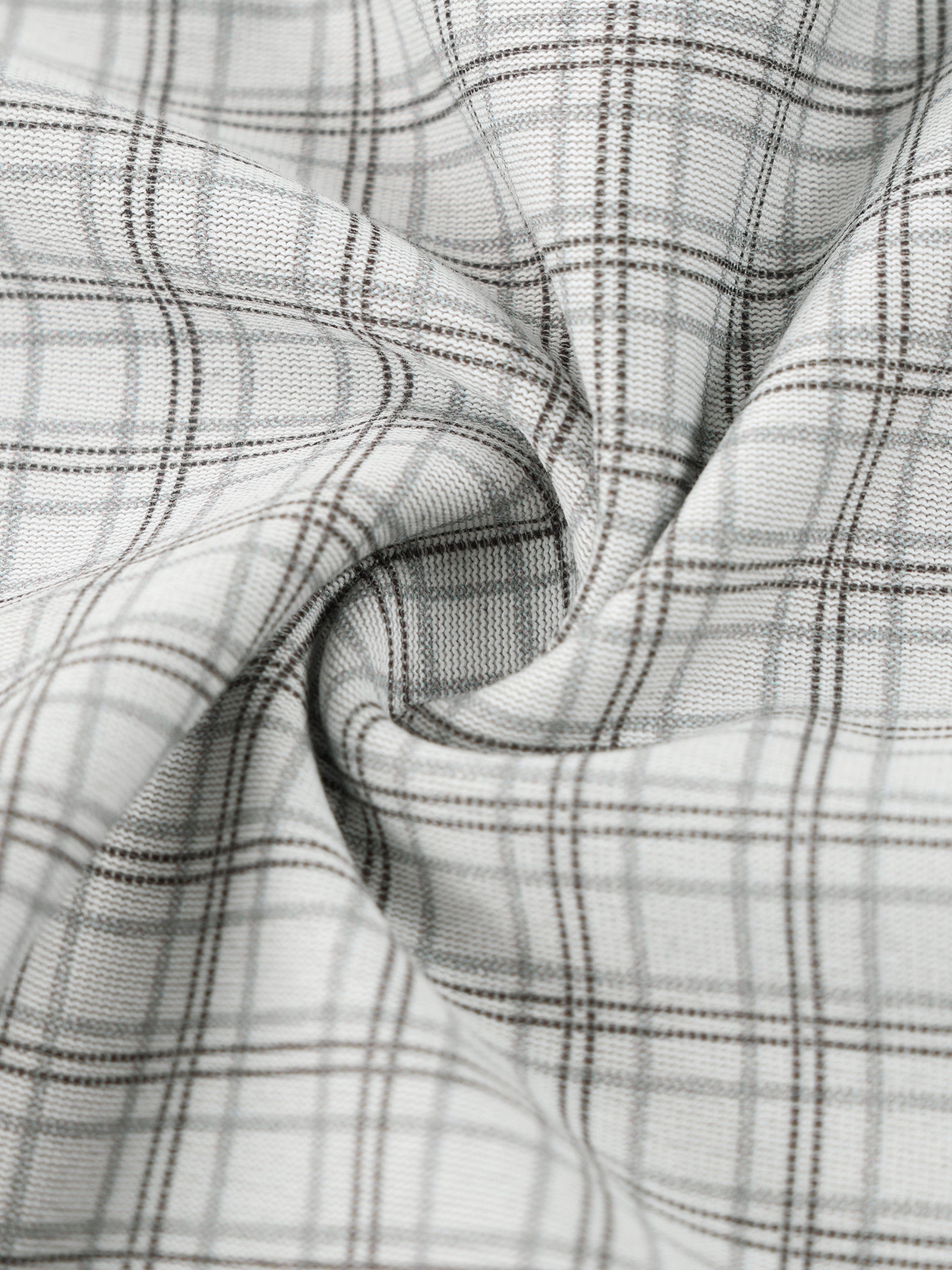 Unisex Boxy Plaid-Lined Double-Face T-Shirt