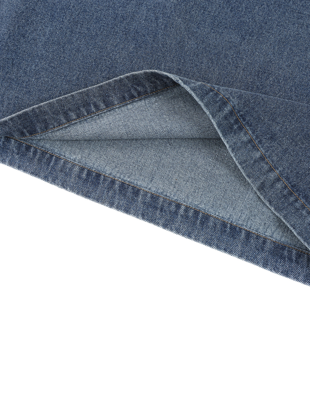 Unisex Vintage Wash Boxy Quarter-Zip Denim Shirt
